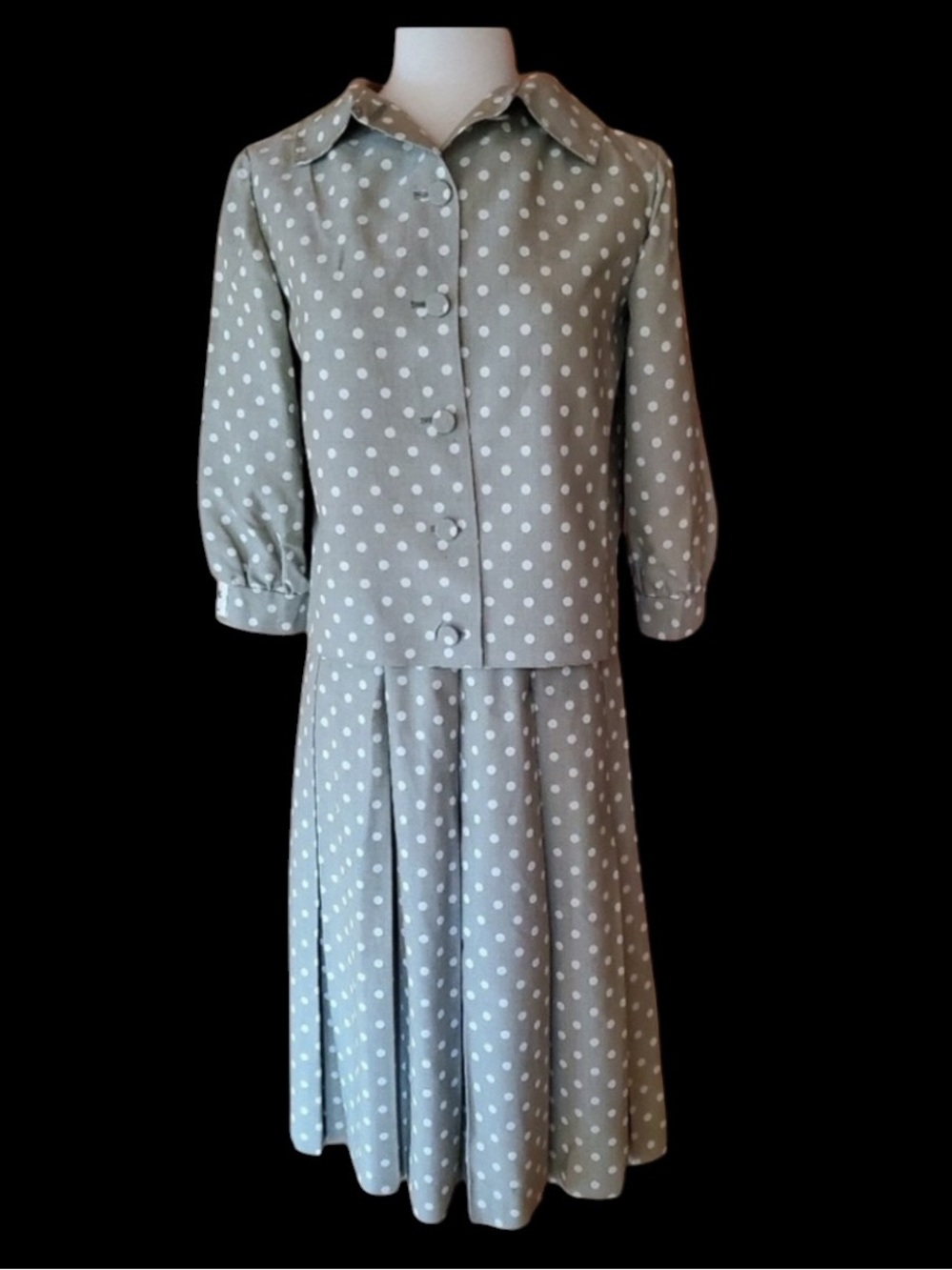 1960s‎ Eve Le Coq Polka Dot Dress Suit